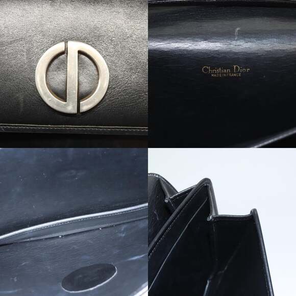 DIOR Shoulder Bag Leather Black Gold - Picture 11 of 12